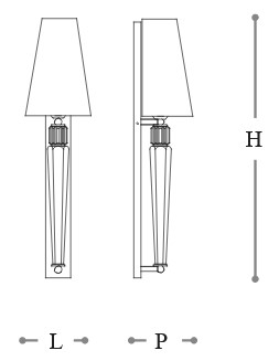 Dimensions of the Spillo Opera Italamp Pendant Light